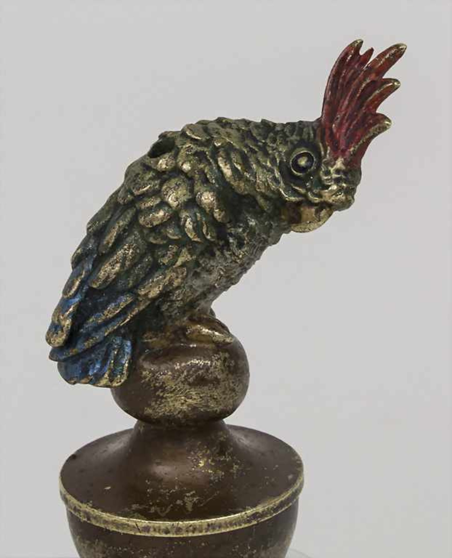 Jugendstil Bronze Hängeklingel mit Kakadu / A bronze Art Nouveau bell with a cockatoo, wohl Wiener - Bild 2 aus 2