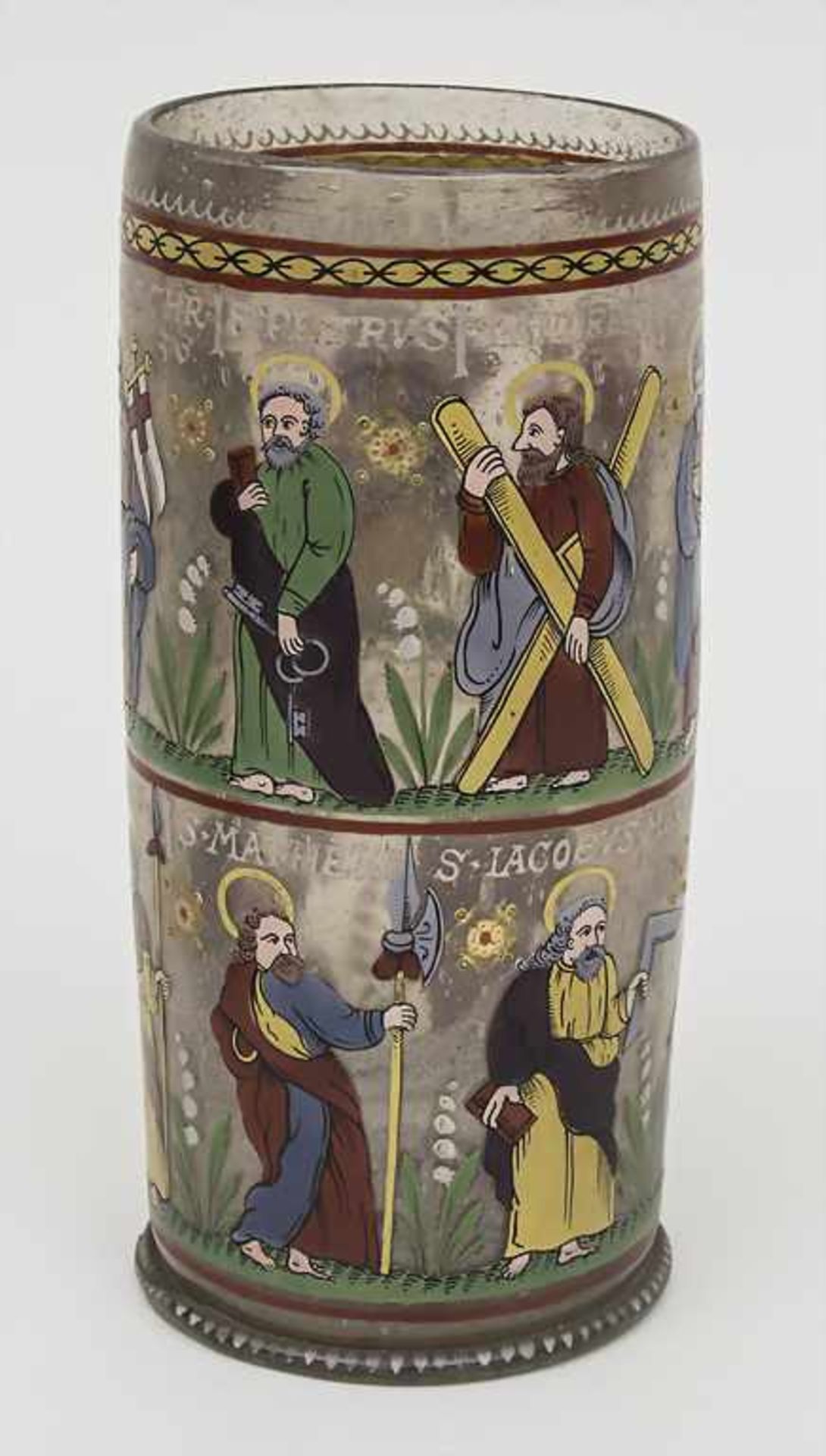 Humpen 'Christus mit 12 Aposteln' / A large beaker 'Christ and 12 apostels', 17./18. Jh. Material: - Bild 3 aus 5