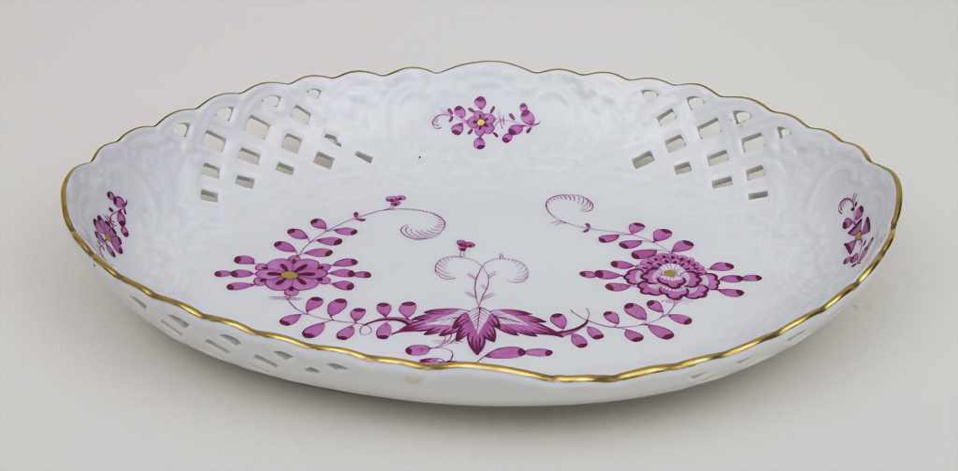 Ovale Schale 'Indianische Blume' / An oval bowl with Indian flower, Meissen, Mitte 20. Jh. Material: - Bild 2 aus 3