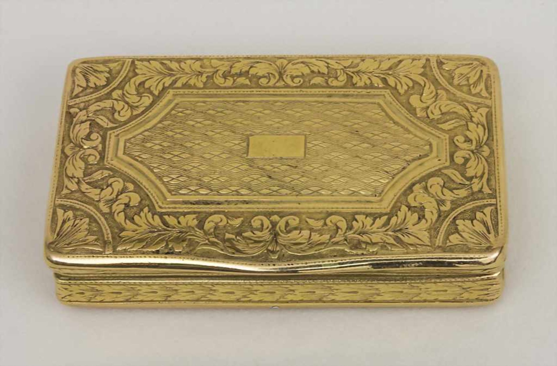 Tabatière / A snuff box, Paris, 1819-1839 Material: 18 Kt 750,Punzierung: Hahn Marke, Beschaumarke,