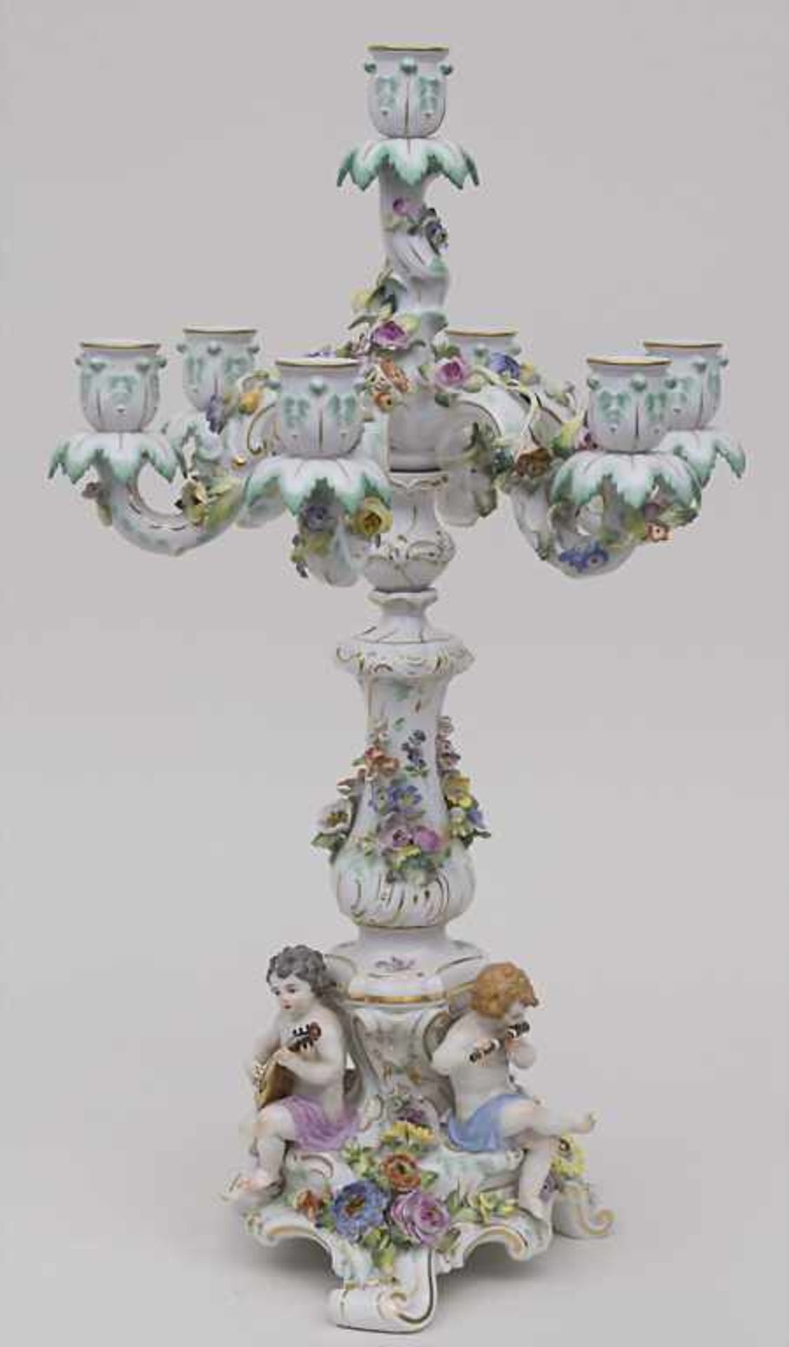 Figurenleuchter 'Musizierende' / A figural candle holder 'Musicians, Meissen, 20. Jh. Material: