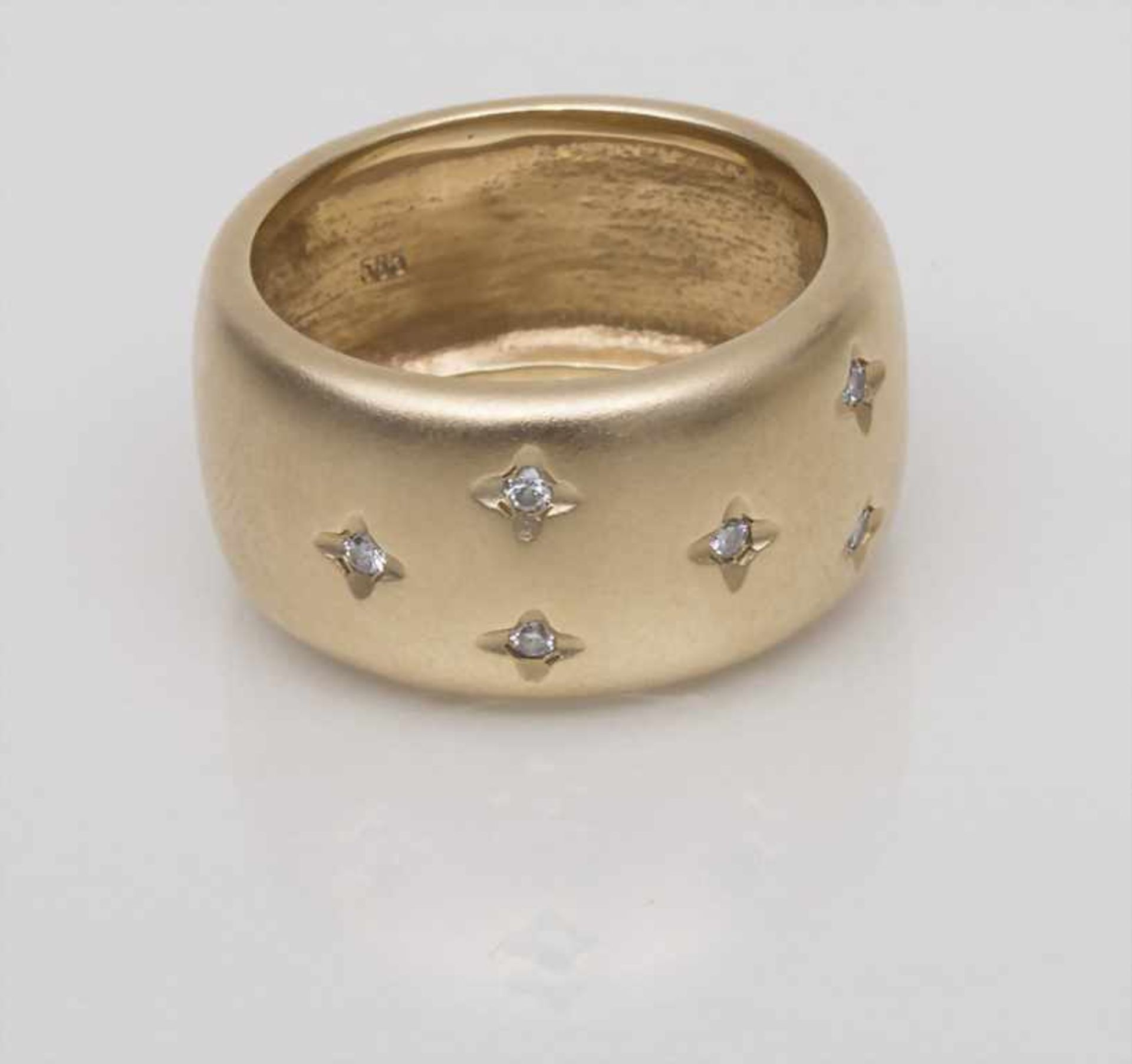 Damen-Bandring / A ladies ring Material: Gelbgold 585/000 14 Kt, 7 Diamantsplitter,Ringgröße: 56,