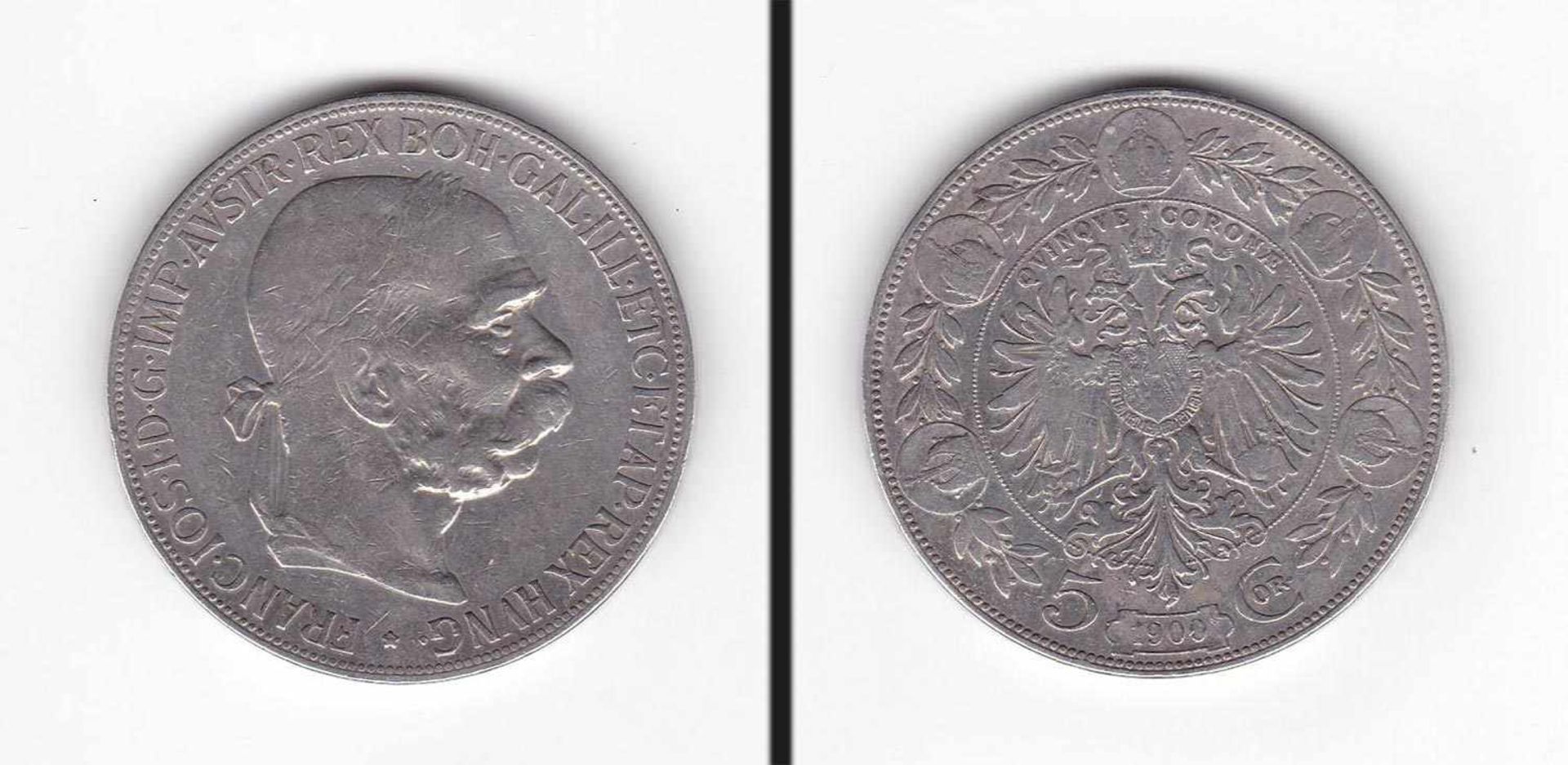 5 Kronen Österreich 1900, Franz-Joseph, Silber