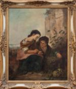 Unbekannt (italienischer Genremaler des 19. Jh.) Die Traubenesser Öl/ Leinwand, 41 x 50,5 cm,