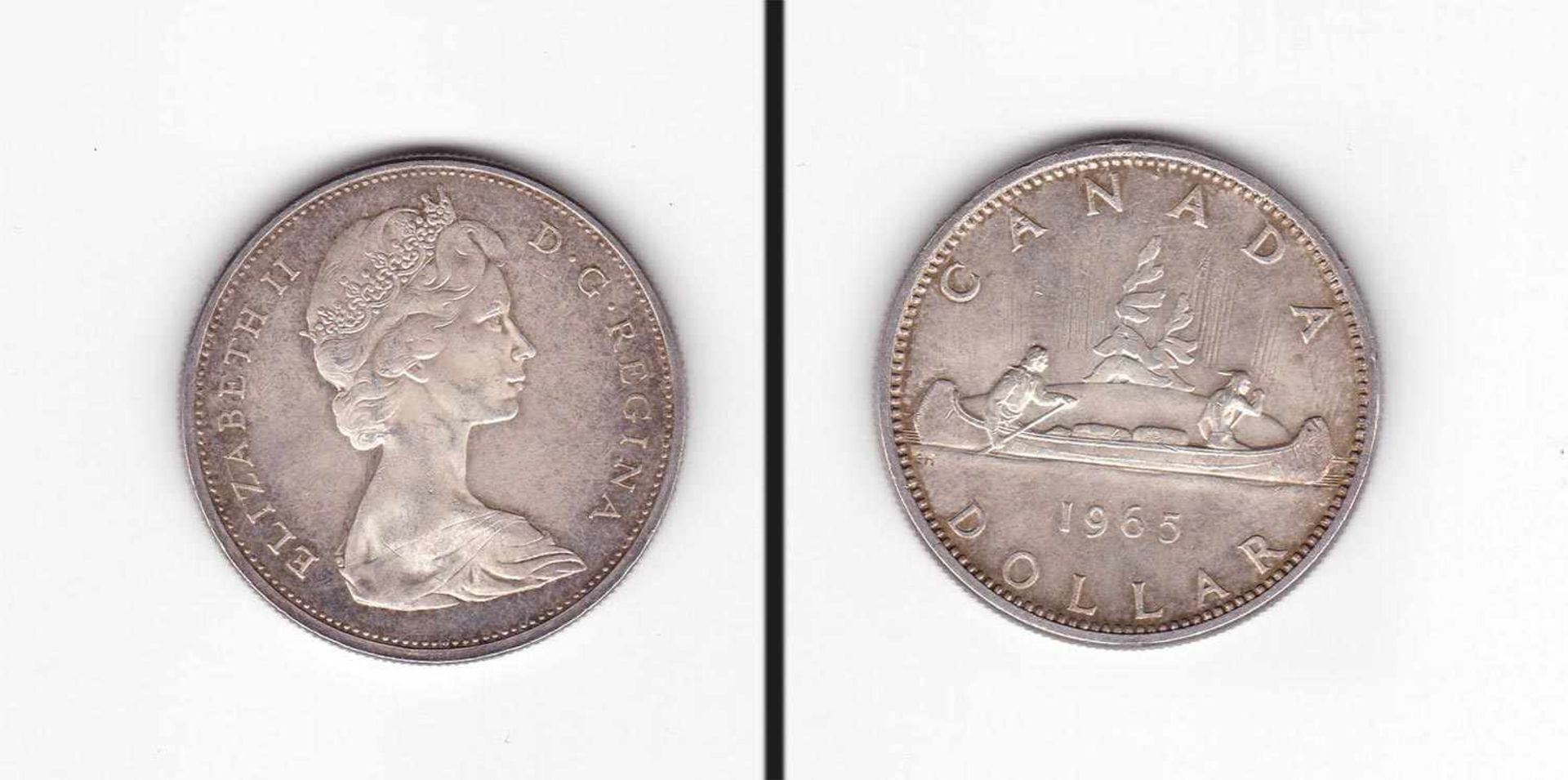 1 Dollar Canada 1965, Kanu, Silber