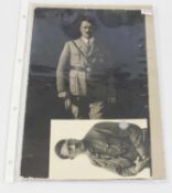 Photos Portraitfoto (14 x 9 cm) und Ganzaufnahme (28 x 18 cm) Adolf Hitler