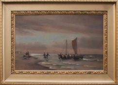 Johan Jens Neumann (1860 - 1940, dänischer Landschafts- u. Marinemaler) Anlandende Fischer im