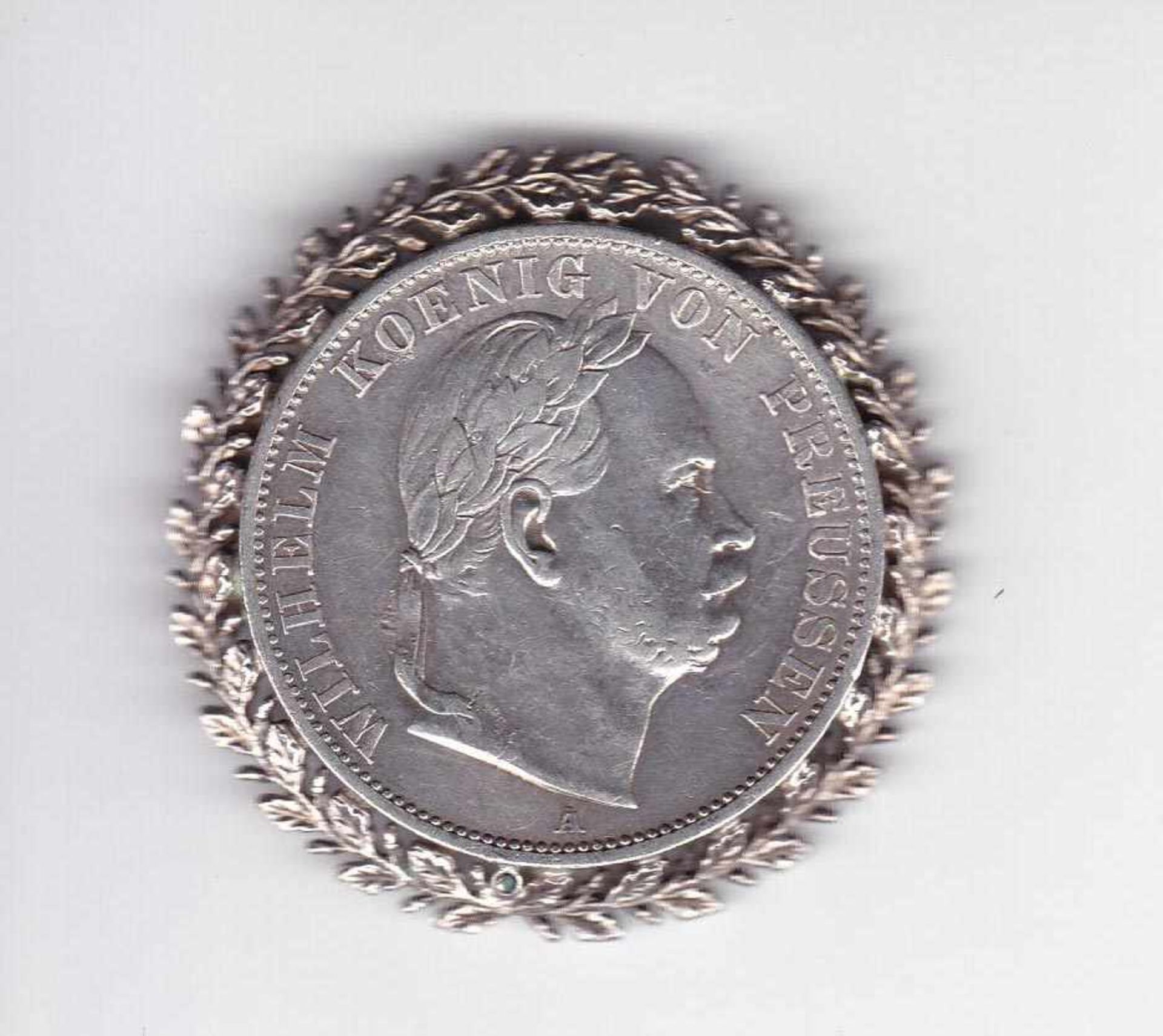 Vereinsthaler Preussen 1866, Wilhelm I., Silber, mit Fassung