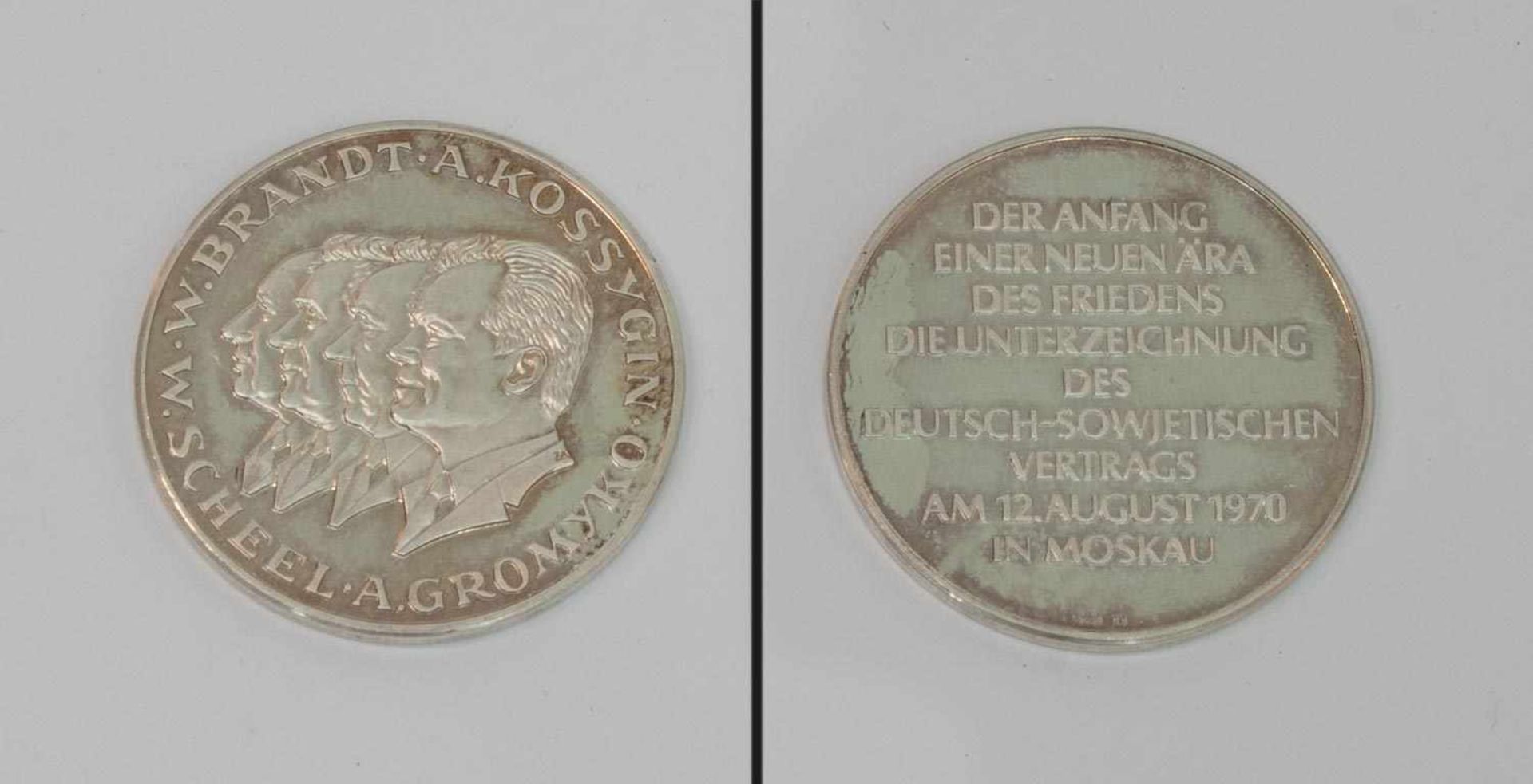 Medaille Zur Unterzeichnung des Deutsch-Sowjetischen Vertrages, Feinsilber