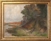 F. Plath (Landschaftsmaler d. 2. Hälfte d. 19. Jh.)BoddenlandschaftÖl/ Leinwand, 96 x 130 cm,