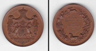 Bronzemedaille Mecklenburg Medaille Schwerin 1861 "Der Versammlung deutscher Land und Forstwirthe