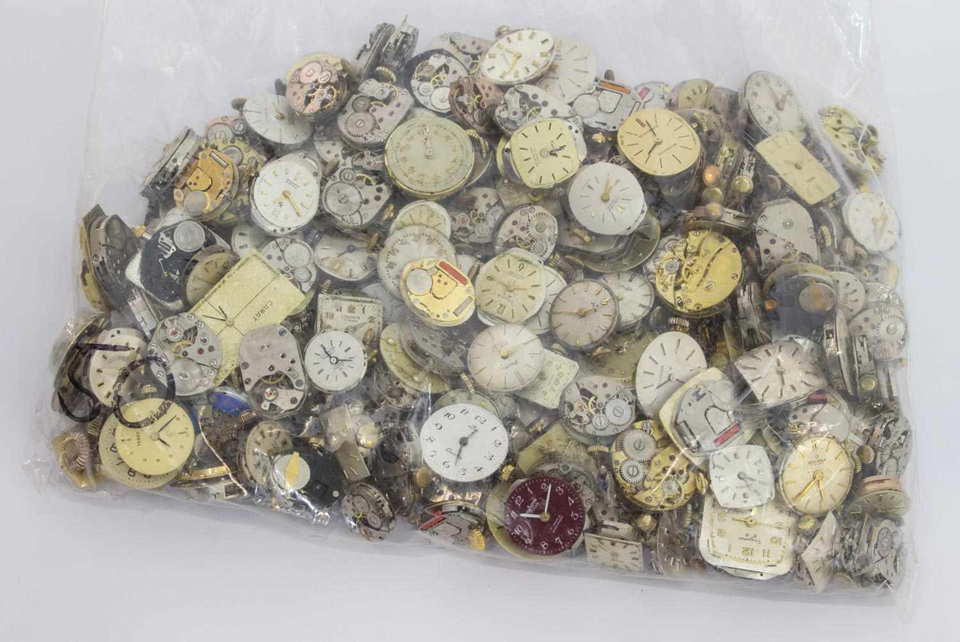 Posten Uhrwerke für Bastler, 194 Stück, vorwiegend Damenarmbanduhrwerke