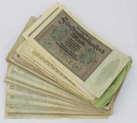 Lot Papiergeld ab 1907 - 1923, über 200 Scheine, z.T. bankfrisch