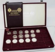 Posten Münzen Rußland 1988-1990, "1000 Jahre Rußland", 6 x 1 Rubel, 5 x 3 Rubel (je 31,1 g 900er