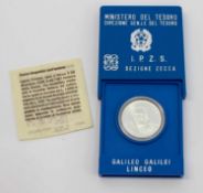 500 Lire Italien 1982, Galilei, Silber