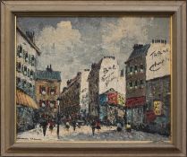 Simon Kramer (Amsterdam 1940 -, impressionistischer Maler des 20. Jh.)Pariser StraßenszeneÖl/