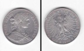 Vereinsthaler Freie Stadt Frankfurt 1860, Francofurtia, 18,45g, Silber