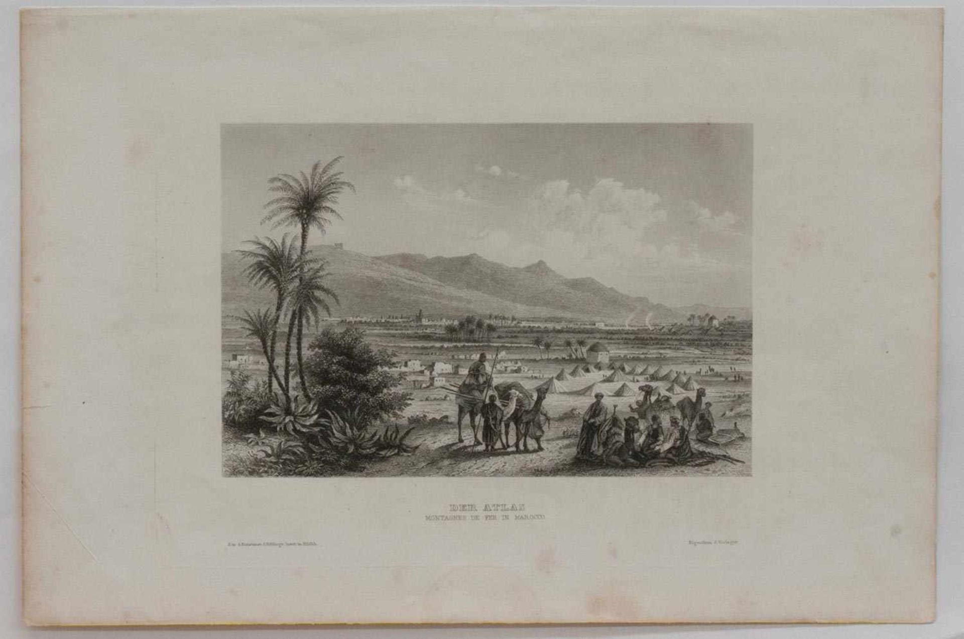 Stahlstich "Der Atlas" - MaroccoStahlstich um 1850, verlegt im Bibliografischen Institut