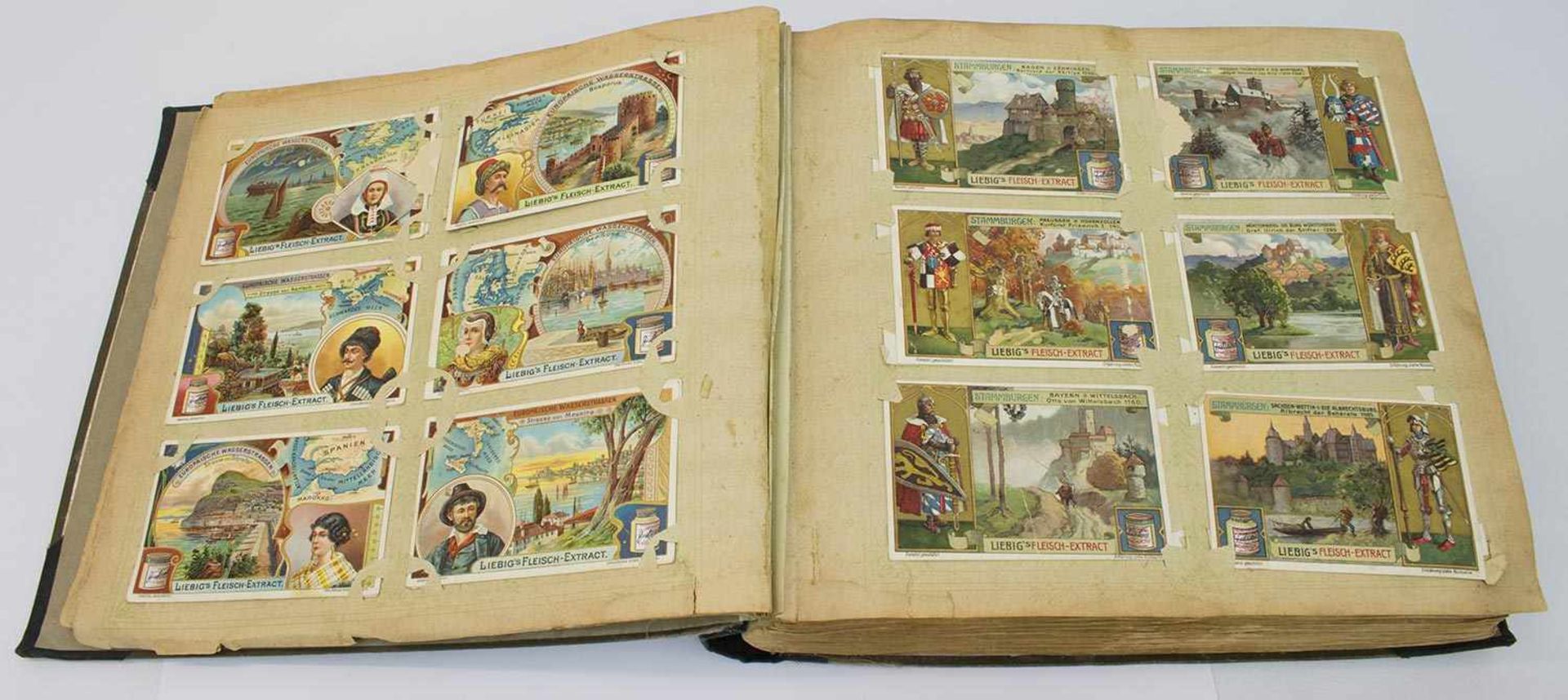 Sammelbilderalbum Liebig Fleischextrakt, 540 Stk., komplette Serien