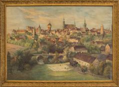 Unbekannt (Landschaftsmaler u. Zeichner d. 19. Jh.)Stadtansicht Bautzen (um 1870)Kohle/ Pastell,