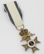 Verdienstkreuz Bayern, II. Kl., mit Krone und Schwertern, am Band (3. Form 1913), später angelöteter