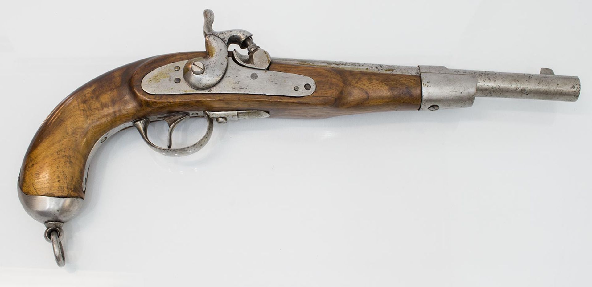 Kavalleriepistole Österreich M 1862, Nußbaumschäftung, L. 43 cm - Bild 2 aus 2