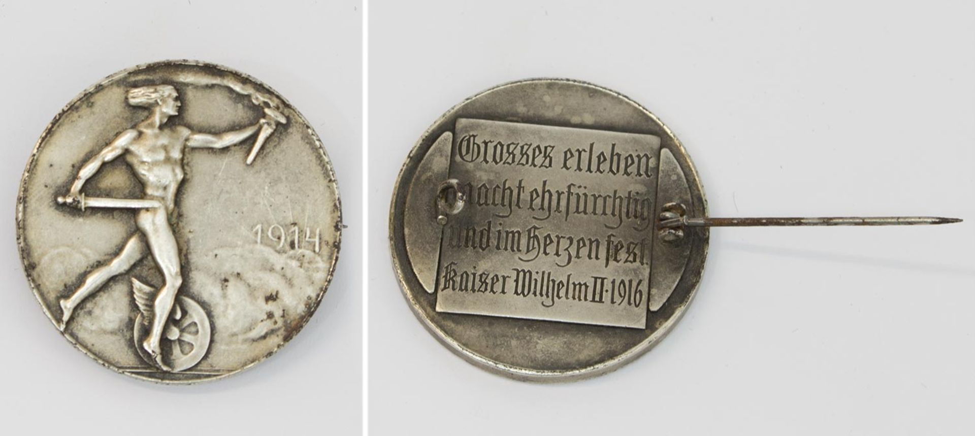 Medaille Eisenbahn Töchterhort Ehrenzeichen 1. Klasse, Rückseite mit Spruch Kaiser Wilhelm II.