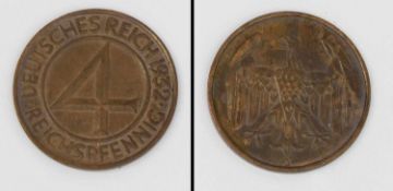 4 Reichspfennig Deutsches Reich 1932 A, vz-stgl.