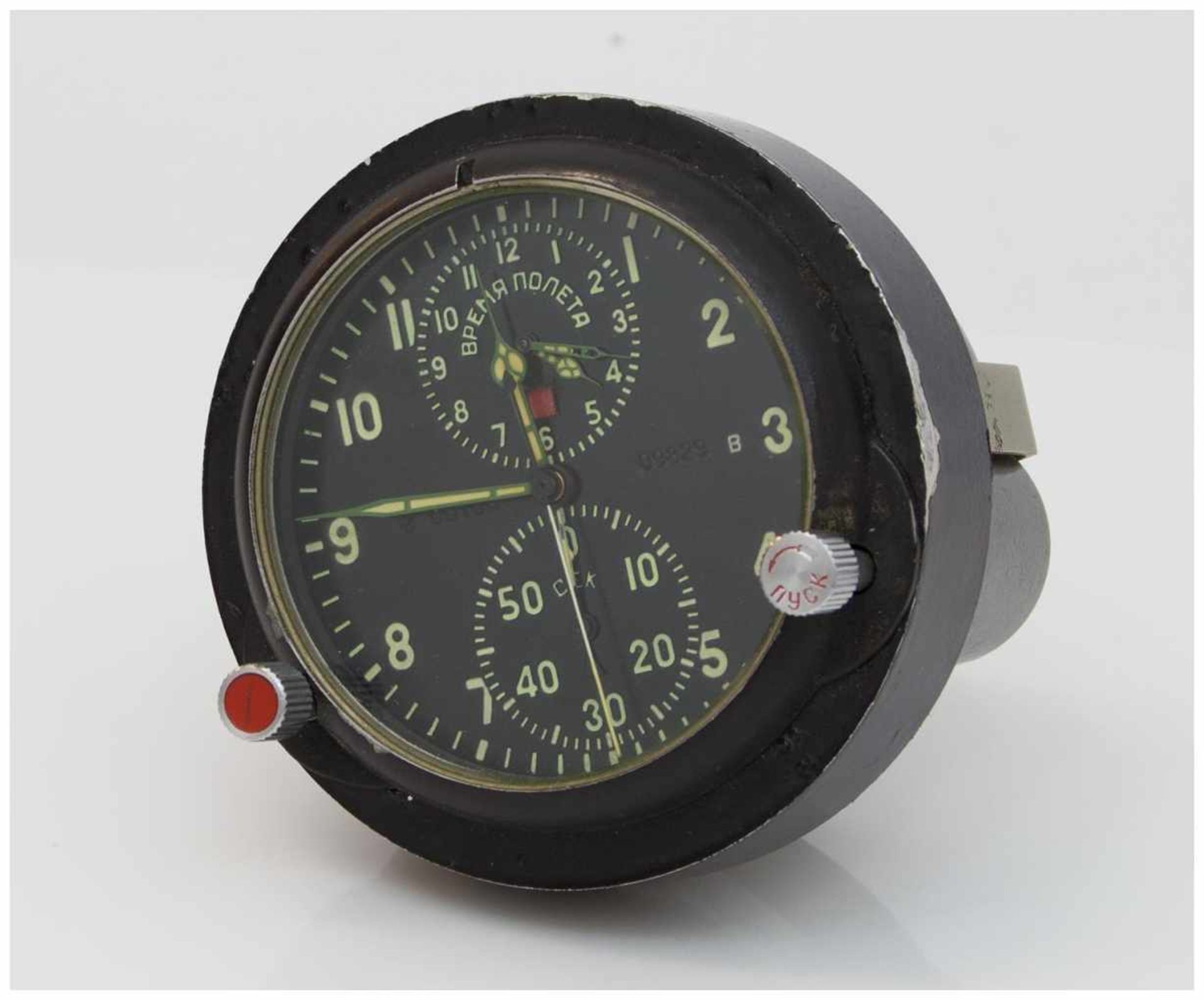 Flugzeug Borduhr Fliegerchronograph russische Luftwaffe ACS-1, fkt.-tüchtig