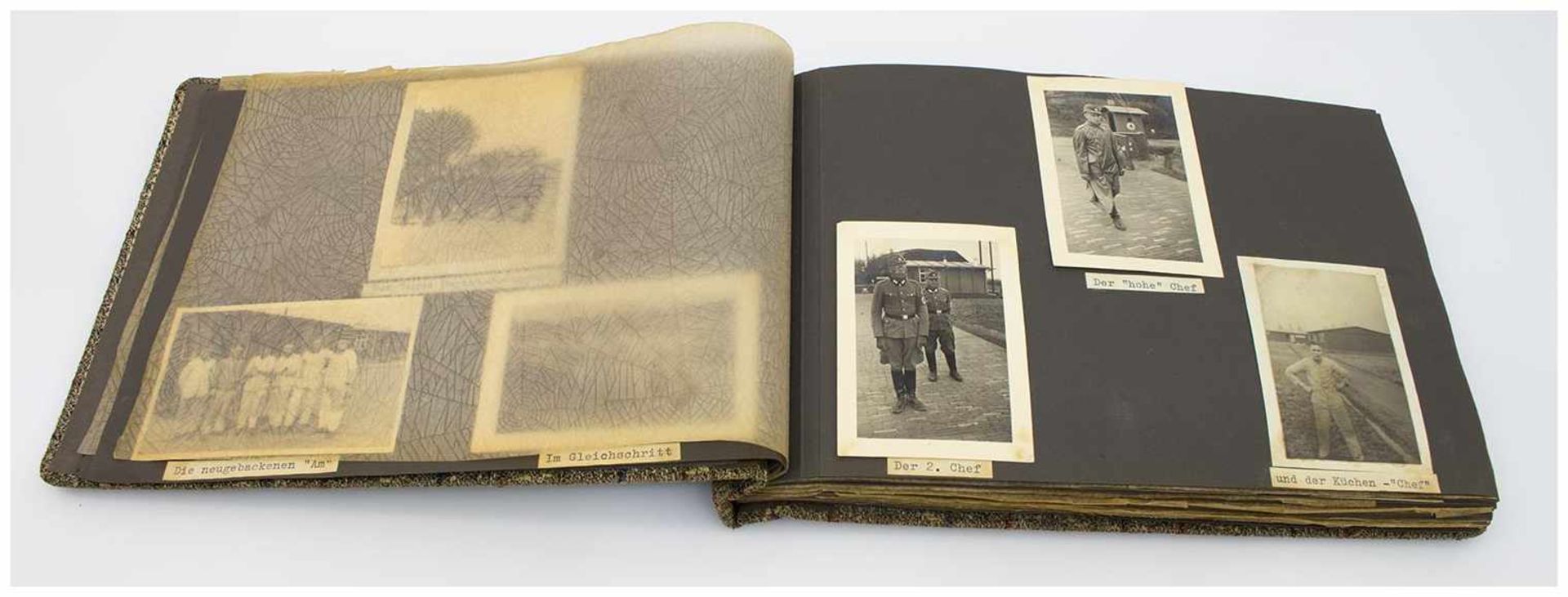 Fotoalbum III. Reich, Reichsarbeitsdienst (RAD) Abtlg. 7/70 in Tondern, umfangreich beschriftet,