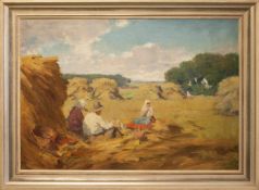Bela Kodat (1908 - 1986,, ungarischer Landschafts- u. Stilllebenmaler) Erntemahlzeit Öl/ Leinwand,