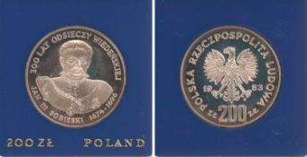 200 Zloty Polen 1983, Jan III. Sobieski, Silber, PP