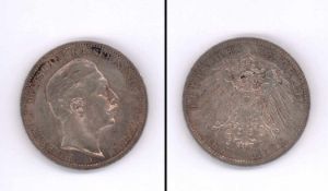 3 Mark Preussen 1911, Wilhelm II., Silber