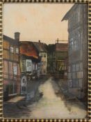 E. Schmidt (Landschaftsmaler d. 1. Hälfte d. 20. Jh.) Oker Wolfenbüttel (Klein Venedig) Gouache,