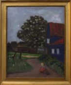 Unbekannt (Landschaftsmaler um 1930er Jahre) Kleines Mädchen Öl/ Malpappe, 42 x 32,5 cm, ger.,