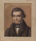 Unbekannt (Biedermeierkünstler um 1850) Portrait eines jungen Herren Pastell/ Kohle, 20 x 16 cm,