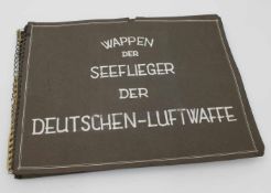 Album "Wappen der Seeeflieger der Deutschen-Luftwaffe", 26 Gouache-Zeichnungen der