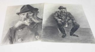 Unbekannt (süddeutscher Portrait - u. Genremaler d. 19. Jh.) 2 Portraitzeichnungen eines Bayerischen