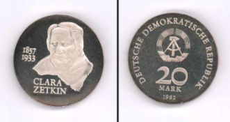 20 Mark DDR 1982, Clara Zetkin, PP