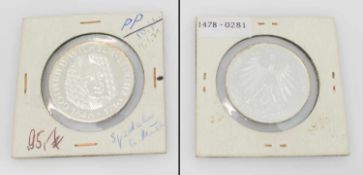 5 DM BRD 1966, Leibnitz, Silber, PP