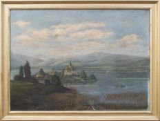 Tom Enzel (schweizer Landschaftsmaler des 19./ 20. Jh.) Lago Maggiore Öl/ Leinwand, 67 x 92 cm,