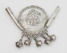Silbermedaille 1654 von S. Dadler, auf den Frieden von Westminster zwischen Großbritannien und den