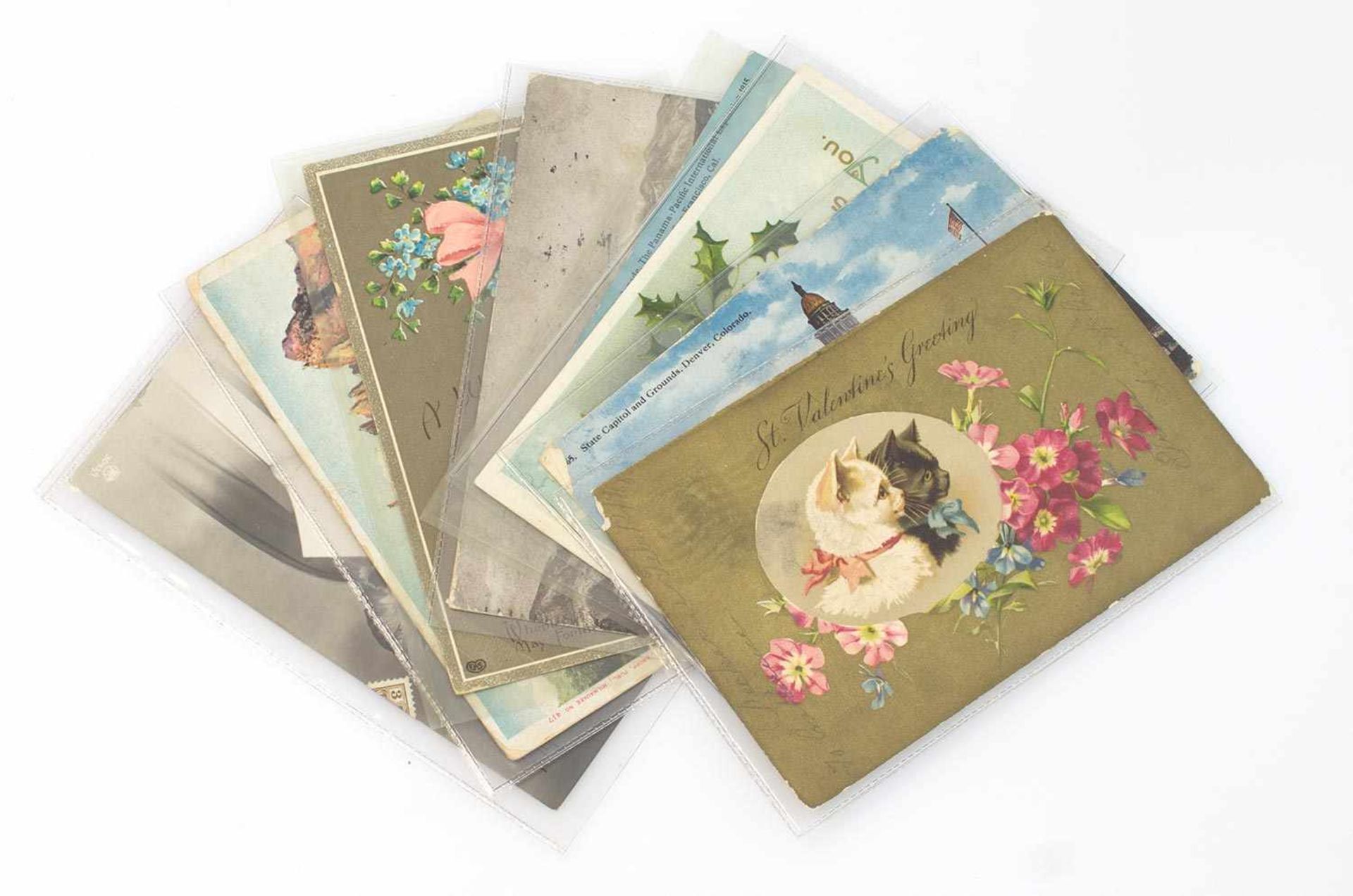 8 Postkarten 7 x USA 1905-1915, gelaufen