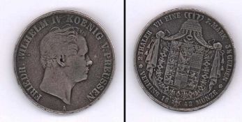 Doppeltaler Preussen 1842 A, Friedrich Wilhelm IV., Silber, vzgl., G. 35,43
