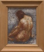 Barton (deutscher Maler d. 20. Jh.) Weiblicher Rückenakt Öl/ Leinwand, 23 x 18 cm, ger., signiert u.