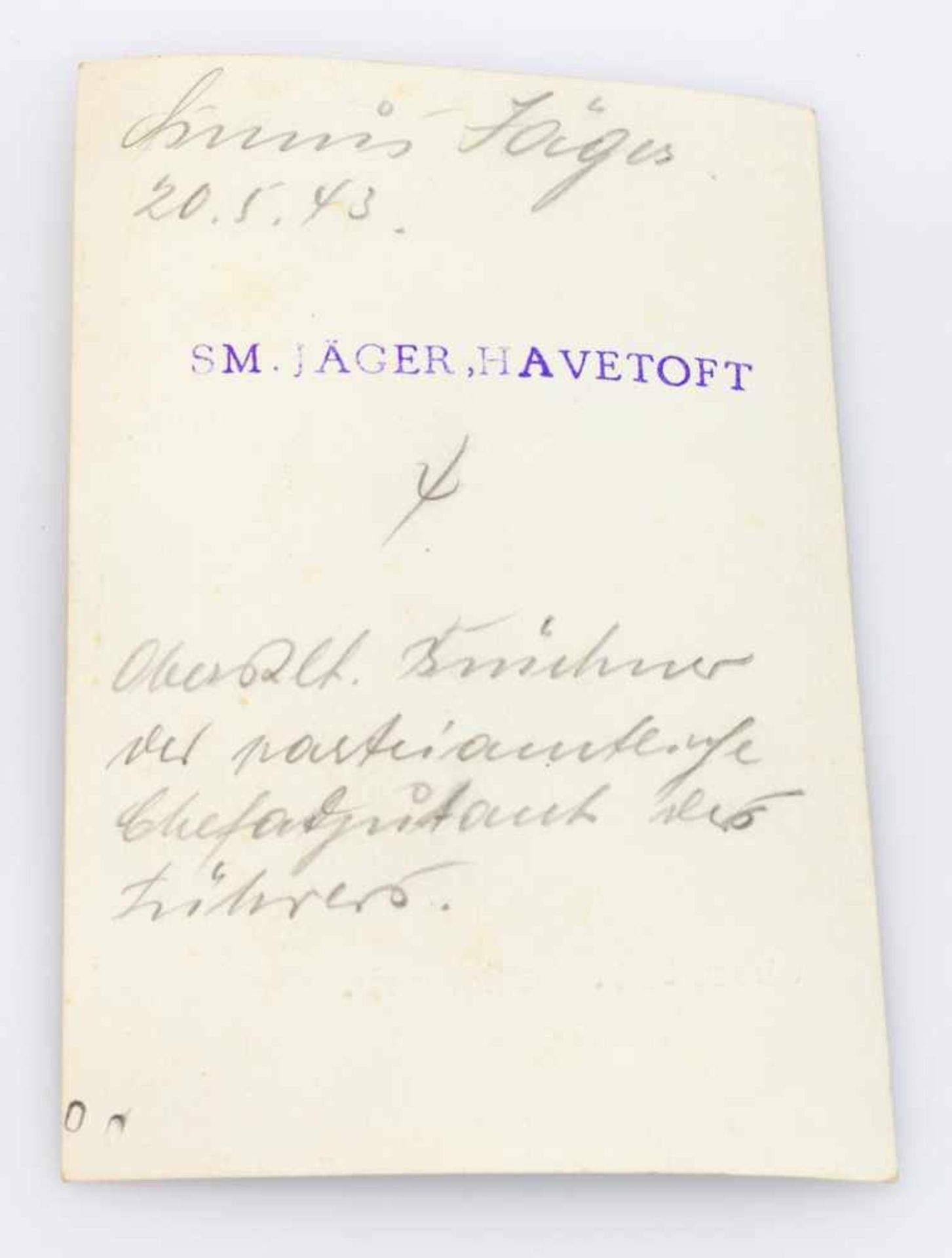 Fotografie Oberstleunt. Wilhelm Brückner im Felde, von ihm selbst überreicht an einen - Bild 2 aus 2