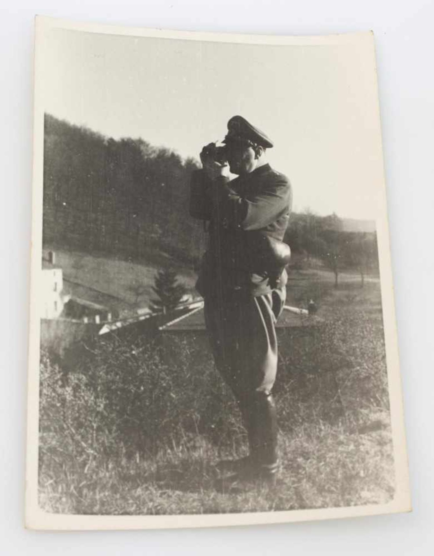 Fotografie Oberstleunt. Wilhelm Brückner im Felde, von ihm selbst überreicht an einen