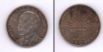 1 Peso Cuba 1953, Centenario de Marti, Silber