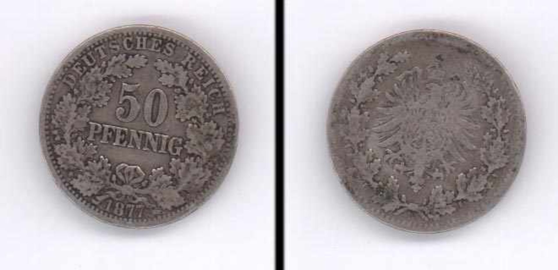 50 Pfennig Deutsches Reich 1877 C, Silber