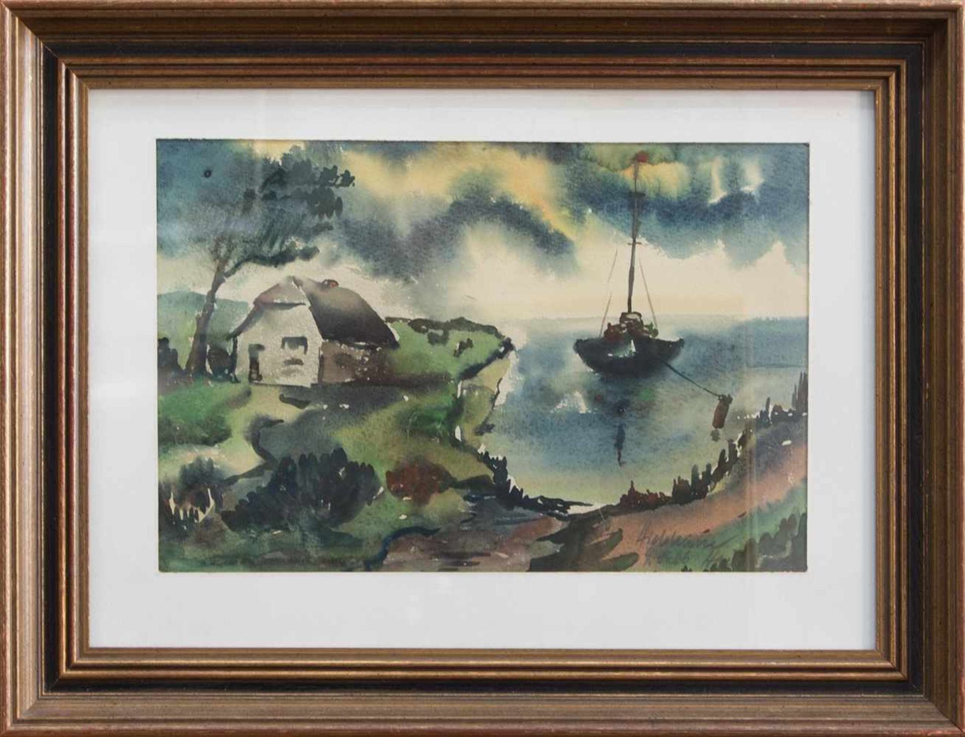 Paul Heinicke (norddeutscher Maler u. Zeichner d. 20. Jh.) Hiddensee Aquarell, 23 x 34 cm,